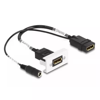 DeLOCK Easy 45 DisplayPort 4K 60 Hz -moduuli DC-syötöllä 2,1 x 5,5 mm