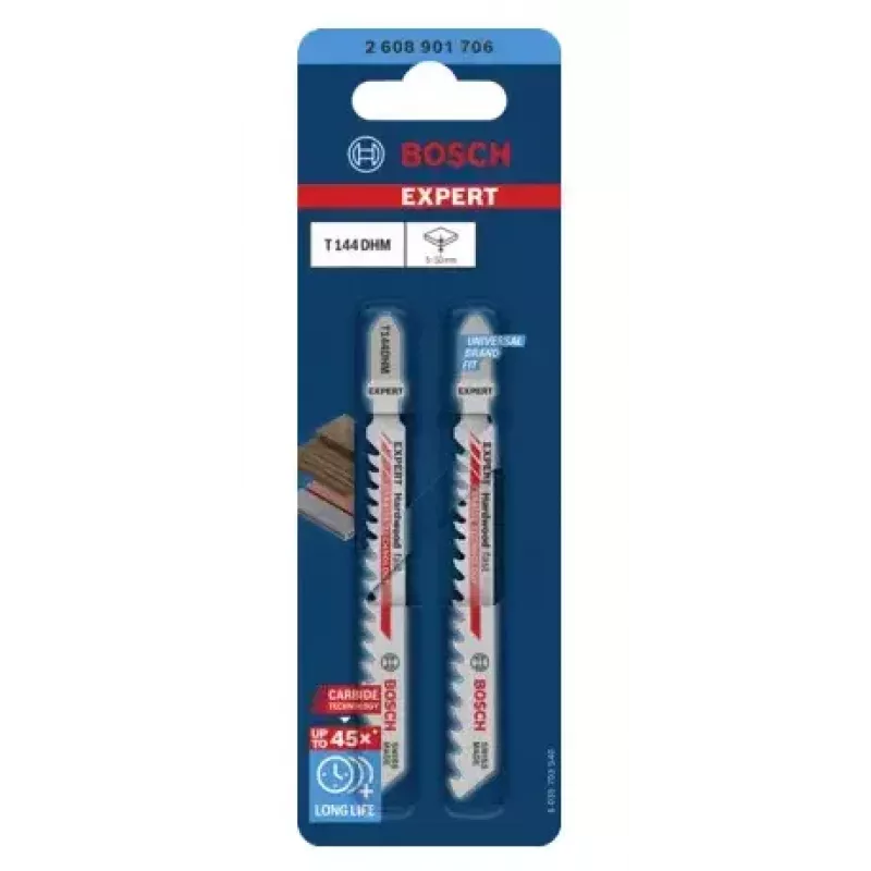 Pistosahanterä Bosch T144DHM Carbide 2 kpl kova puu muovi