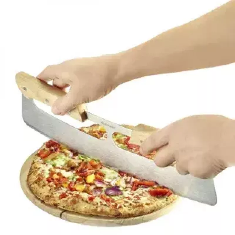 Westmark Pro pizzaleikkuri, ruostumaton teräs, puinen kahva, hopea/ruskea