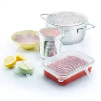 Ruokapeitteet Westmark 23272260 - läpinäkyvät silikonikannet, 6 kpl