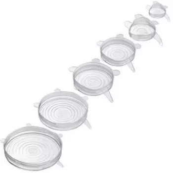 Ruokapeitteet Westmark 23272260 - läpinäkyvät silikonikannet, 6 kpl