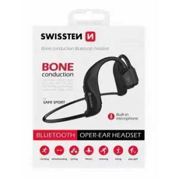 Kuulokkeet Swissten luujohde Bluetooth V5.0 musta