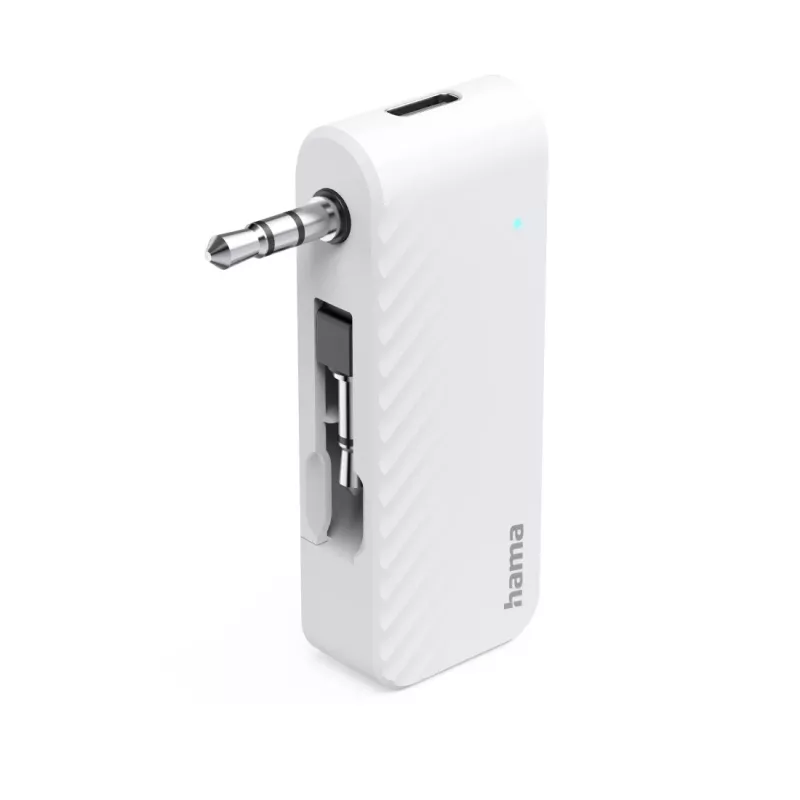 Hama 00014171 Bluetooth-äänilähetin lentokoneisiin ja yleiskäyttöön, 10 h, AUX, valkoinen