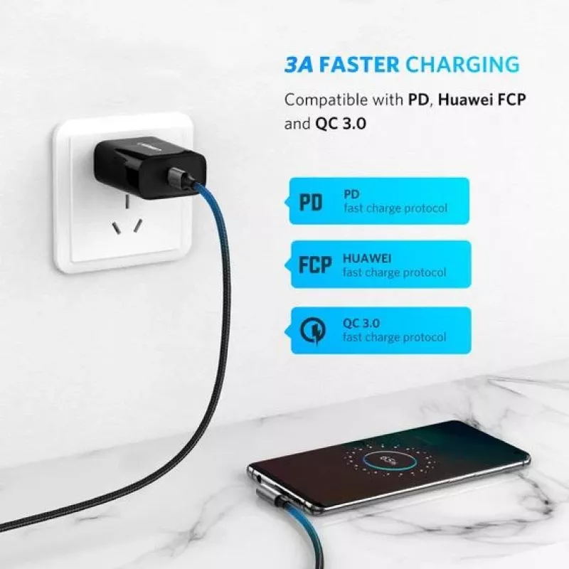 Ugreen 50123 USB-kaapeli USB 2.0 1 m USB-C musta, hopea