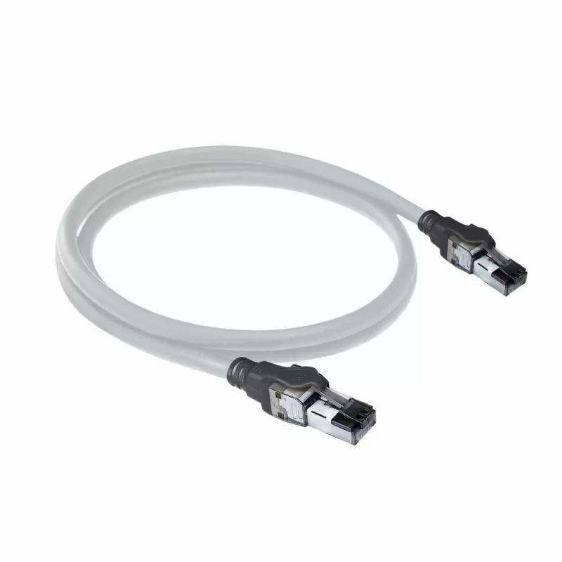 ACT harmaa 3 metriä S/FTP CAT6A IDC 4PPoE / PoE++ 100W LSZH patch-kaapeli ilman salpavarustusta RJ45-liittimillä