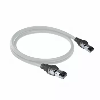 ACT harmaa 5 metriä S/FTP CAT6A IDC 4PPoE / PoE++ 100W LSZH patch-kaapeli, ilman salpavarustusta, RJ45-liittimillä