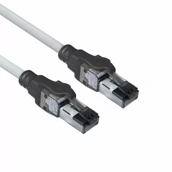 ACT harmaa 1,5 m S/FTP CAT6A IDC 4PPoE / PoE++ 100 W LSZH patch-kaapeli ilman salpavarustusta RJ45-liittimillä