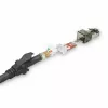 ACT musta 1 m S/FTP CAT6A IDC 4PPoE / PoE++ 100W LSZH patch-kaapeli, ilman salpavarustusta, RJ45-liittimillä
