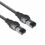 ACT musta 5 metriä S/FTP CAT6A IDC 4PPoE / PoE++ 100W LSZH patch-kaapeli snagless RJ45-liittimillä