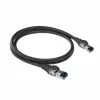 ACT musta 1,5 m S/FTP CAT6A IDC 4PPoE / PoE++ 100W LSZH patch-kaapeli salpavarustuksella ja RJ45-liittimillä