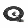 ACT musta 2 metriä U/UTP CAT6A LSZH Slimline-patch-kaapeli RJ45-liittimillä 90° kulma vasen suoraan