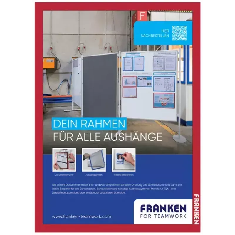 Liitutaulun kehys Franken AR15012 punainen A3 470x10x650mm 2 kpl