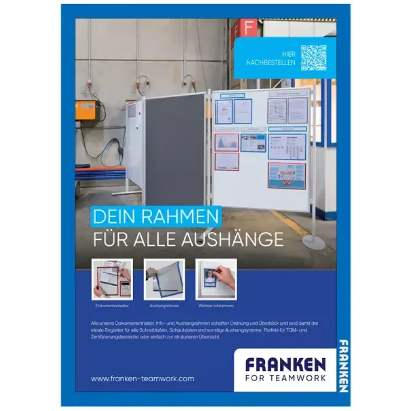 Liitutaulun kehys Franken AR15032 A3 sininen 470x10x650 mm 2 kpl