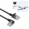 ACT musta 3 metriä U/UTP CAT6A LSZH Slimline-patch-kaapeli RJ45-liittimillä 90° kulma vasen suoraan