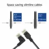 ACT musta 3 metriä U/UTP CAT6A LSZH Slimline-patch-kaapeli RJ45-liittimillä 90° kulma vasen suoraan