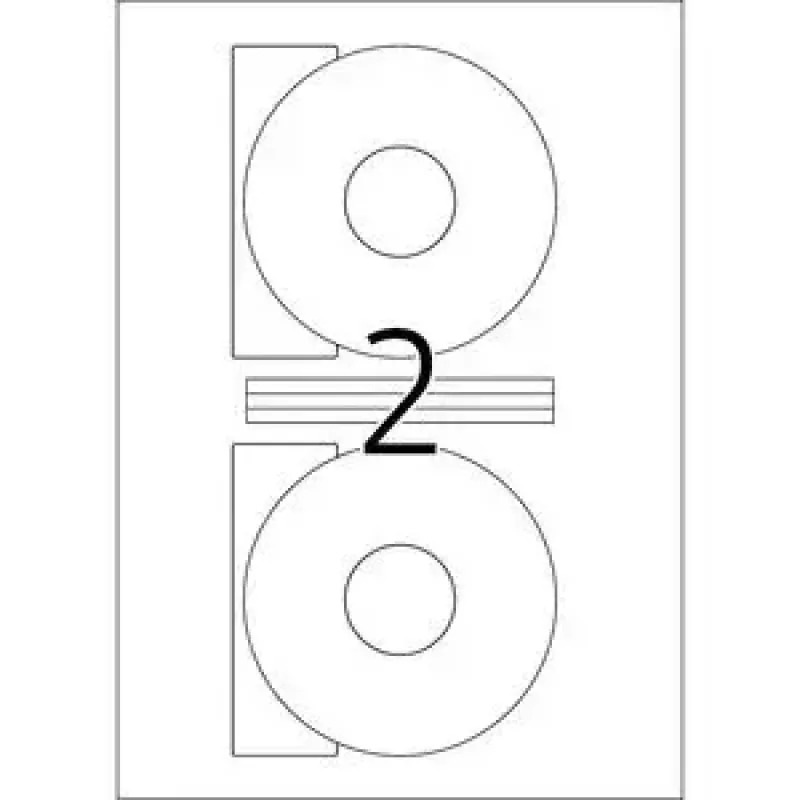 HERMA 5079 Special CD/DVD-tarrat, Ø 166 mm, pysyvä kiinnitys, himmeä, läpinäkymätön, valkoinen paperi, 50 kpl (25 arkkia x 2)