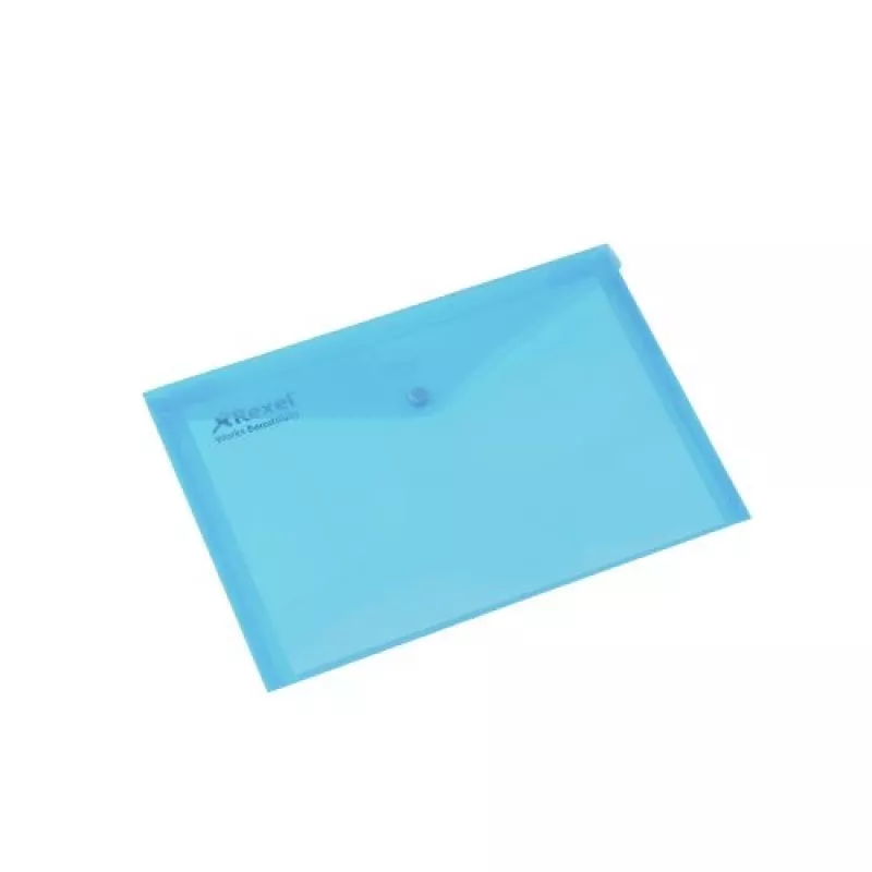 Rexel 16129BU A4-dokumenttikotelo painonappisuljenta, polypropeeni (PP), 5 kpl:n pakkaus, läpikuultava sininen