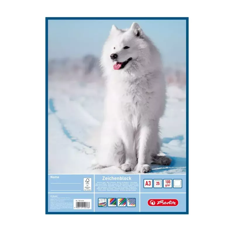 Herlitz 10416634 piirustuslehtiö, A3, 25 arkkia, 100 g/m2