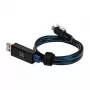 USB-A/Lightning-kaapeli RealPower 0,75 m musta/sininen