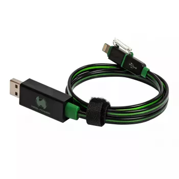 USB A/Lightning-kaapeli RealPower 0,75 m musta vihreä