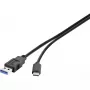 USB-kaapeli Conrad Renkforce 1460360 USB 3.2 Gen 2 1m USB A USB C musta