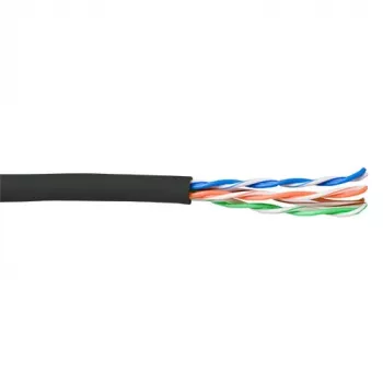 Verkkokaapeli ACT CAT5E U/UTP säie musta 100 m