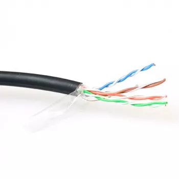 Verkkokaapeli ACT CAT5E F/UTP LSZH säie musta 100 m