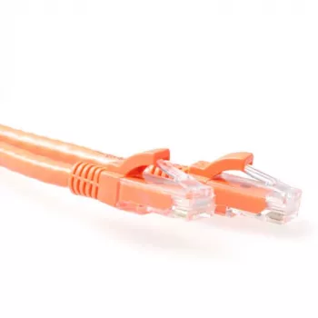 ACT oranssi 0,5 metriä U/UTP CAT6A patch-kaapeli, ilman lukituskieltä RJ45-liittimillä