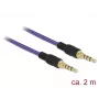 Audiokaapeli 3,5 mm DeLOCK 85599 2 m violetti