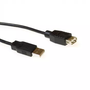 ACT USB 2.0 A-uros - USB A-naaras musta 1,80 m