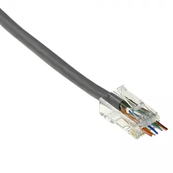 ACT RJ45 (8P/8C) CAT6 Easyconnect suojaamaton modulaarinen liitin pyöreälle kaapelille, jossa jäykät tai taipuisat johtimet
