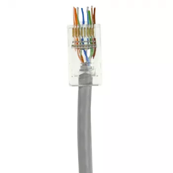 ACT RJ45 (8P/8C) CAT6 Easyconnect suojaamaton modulaarinen liitin pyöreälle kaapelille, jossa jäykät tai taipuisat johtimet