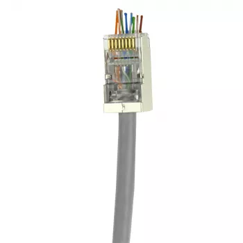 ACT RJ45 (8P/8C) CAT6 easyconnect suojattu modulaariliitin pyöreälle kaapelille, jossa jäykät tai taipuisat johtimet