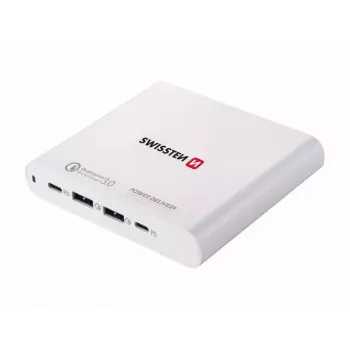 SWISSTEN SW-TCH-87W-PD30-QC30-W matkalaturi — 87W, PD 3.0, QC 3.0, älypuhelimille ja kannettaville