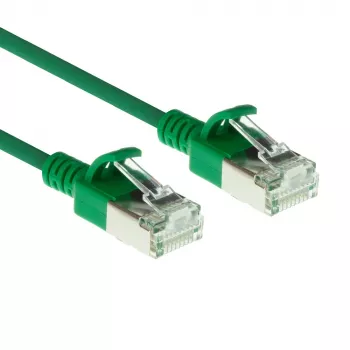 ACT vihreä 5 m LSZH U/FTP CAT6A DataCenter Slimline -verkkokaapeli snagless RJ45-liittimillä