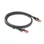 ACT musta 2 metrin CAT6A U/FTP PVC erittäin joustava sotkeutumaton verkkokaapeli valetulla taittosuojalla ja RJ45-liittimillä