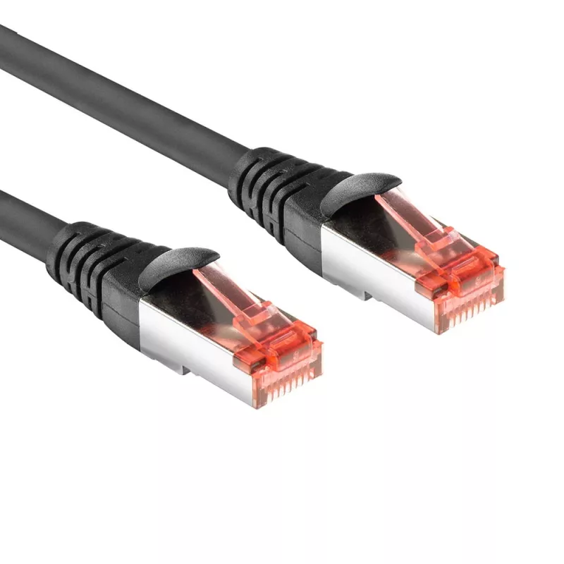 ACT musta 20 metrin CAT6A U/FTP PVC erittäin joustava sotkeutumaton patch-kaapeli RJ45-liittimillä