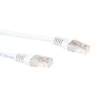 ACT valkoinen 1,0 metrin LSZH U/UTP CAT6 verkkokaapeli RJ45-liittimillä