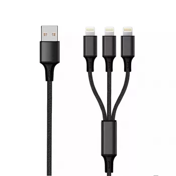 2GO 797155 Lightning-kaapeli 1,5 m musta USB B USB C Micro-USB B