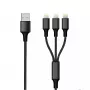 2GO 797155 Lightning-kaapeli 1,5 m musta USB B USB C Micro-USB B