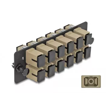 DeLOCK kuituadapteripaneeli SC Simplex OM1 OM2 12 porttia beige