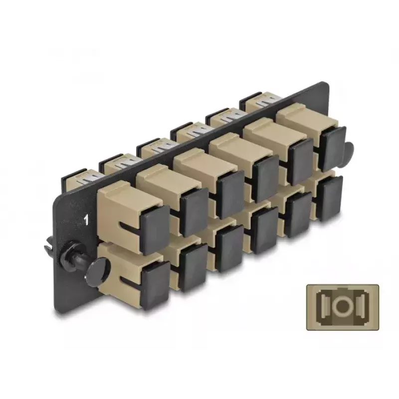 DeLOCK kuituadapteripaneeli SC Simplex OM1 OM2 12 porttia beige