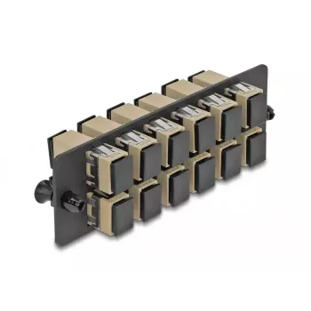 DeLOCK kuituadapteripaneeli SC Simplex OM1 OM2 12 porttia beige