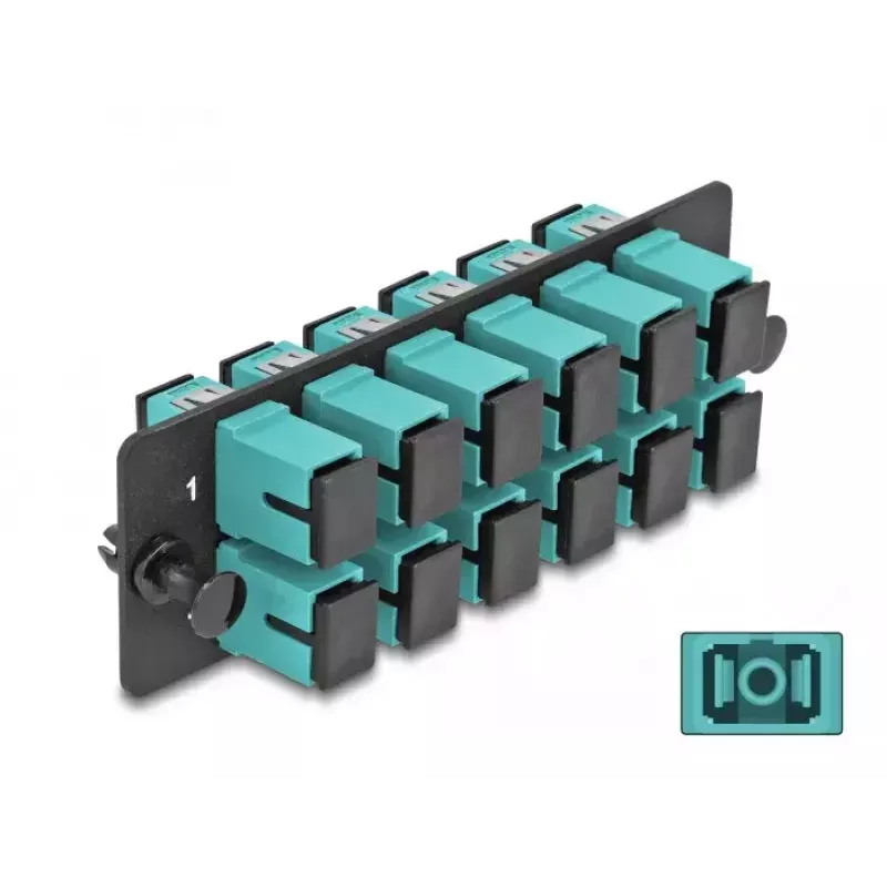 DeLOCK kuituadapteripaneeli SC Simplex OM4 12 porttia aqua