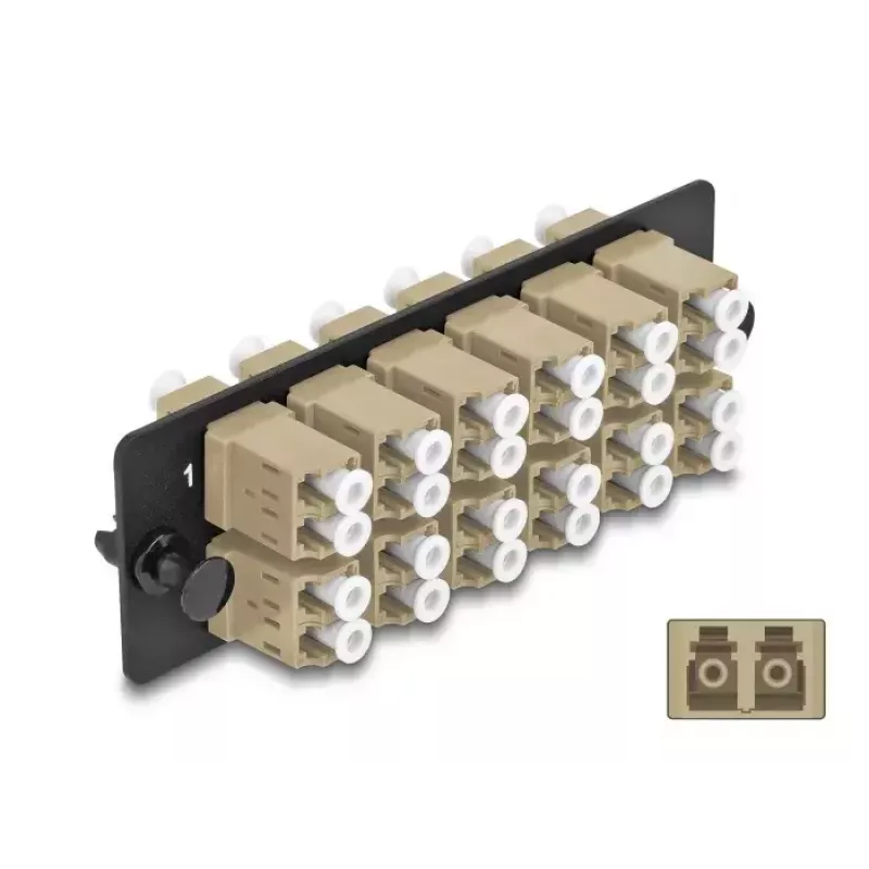 DeLOCK kuituadapterilevy LC Duplex OM1 OM2 12 porttia beige