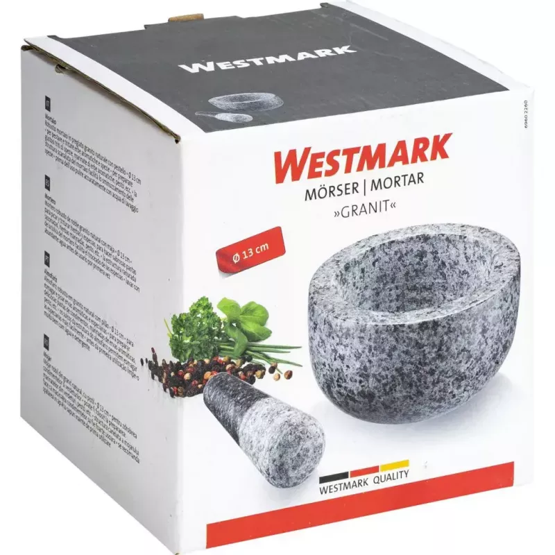 Mortaari ja survin Westmark graniitti harmaa — graniitti, Ø 13 cm, 131×131 mm