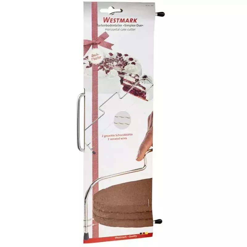 Lankainen kakkuveitsi Westmark Simplex‑Duo, ruostumaton teräsrunko, musta, leveys 320 mm