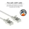ACT harmaa 10 m LSZH U/FTP CAT6A datakeskuksen Slimline-patchkaapeli ilman lukituskynsiä RJ45-liittimillä