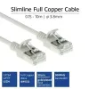 ACT harmaa 10 m LSZH U/FTP CAT6A datakeskuksen Slimline-patchkaapeli ilman lukituskynsiä RJ45-liittimillä