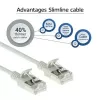 ACT harmaa 10 m LSZH U/FTP CAT6A datakeskuksen Slimline-patchkaapeli ilman lukituskynsiä RJ45-liittimillä